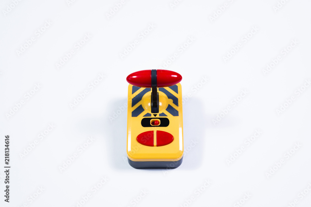 Toggle switch isolated on white background. Lever controller with a red handle. Concept of launching an idea, project, start. Toggle switch isolated on white background. Lever controller with a red handle. Concept of launching an idea, project, start.