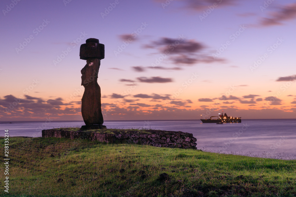 Moai Tahai After Sunset