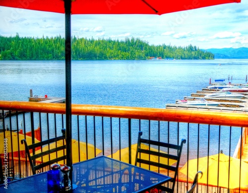 View from the deck at Cavanaugh Bay Priest Lake Idaho photo