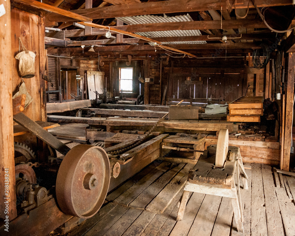 Collection platform at antique saw mill