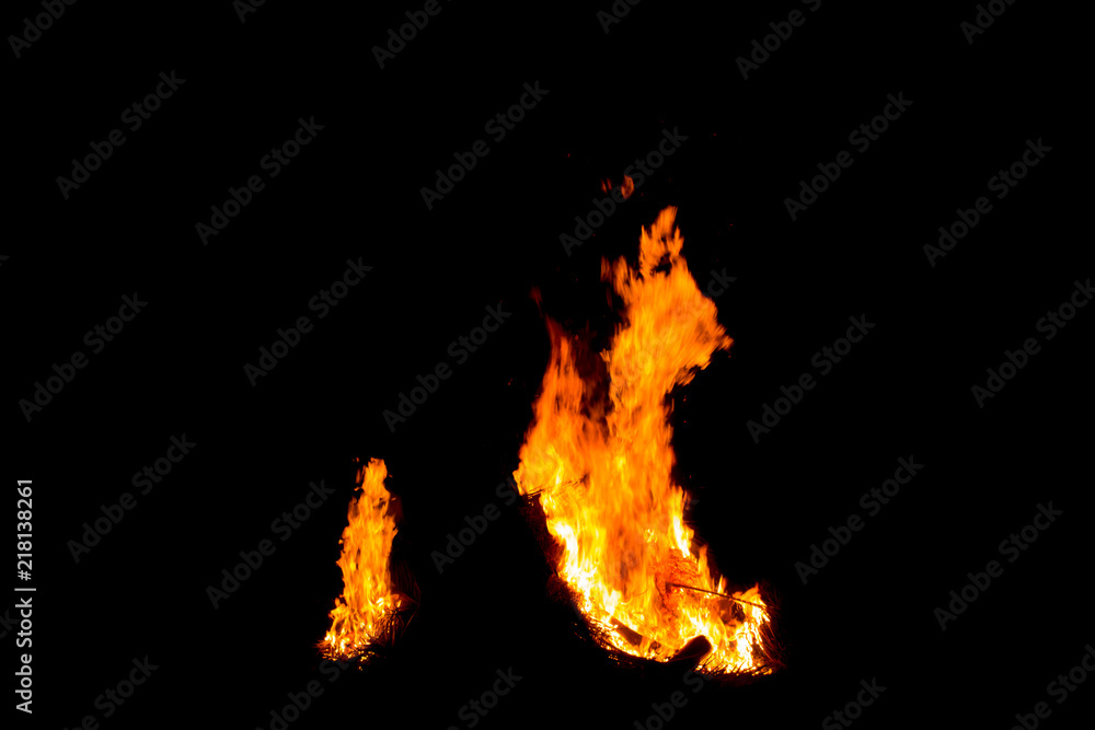 Bonfire blur silhouette Black background light Bonfire blur silhouette Black background light
