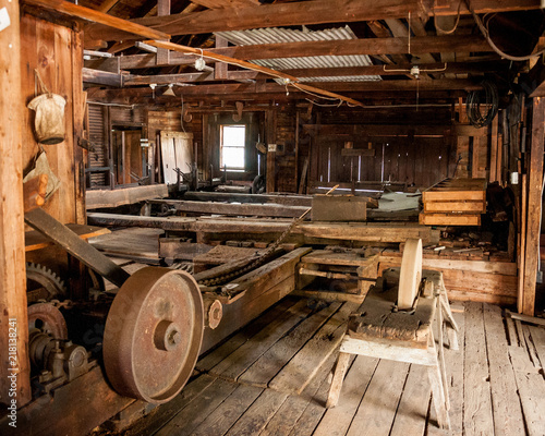 Collection platform at antique saw mill