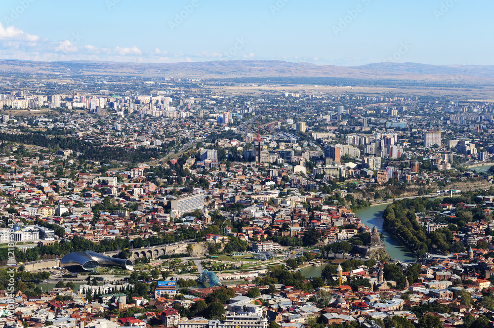 View from above of Tbilisi
