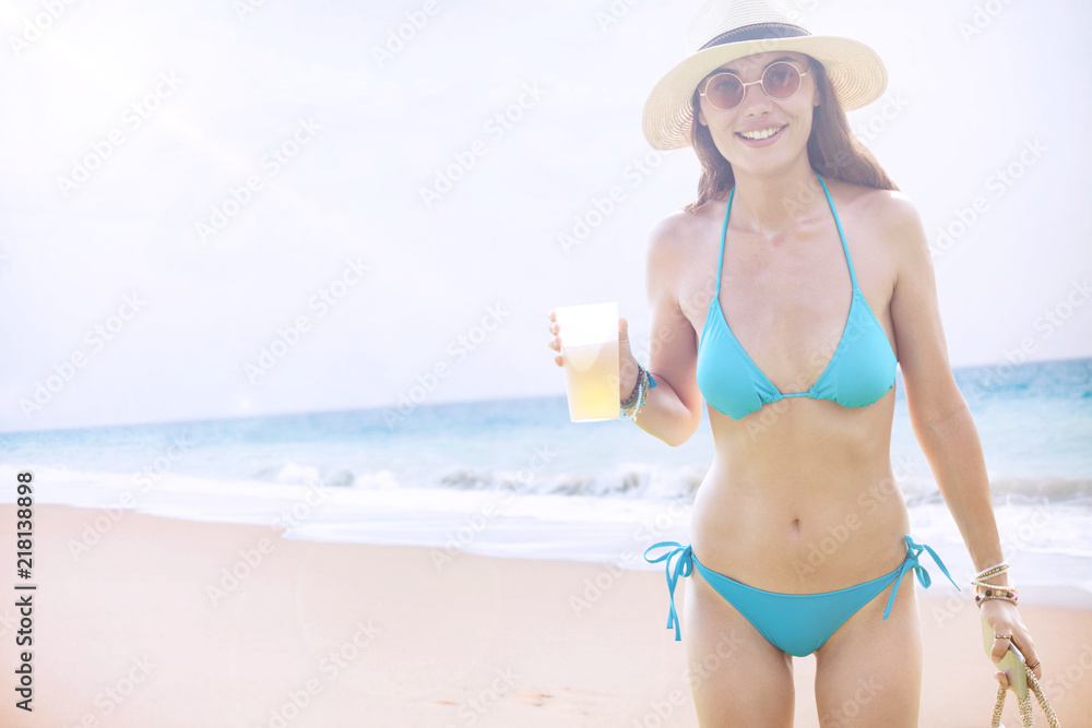 beautiful attractive woman at the beach