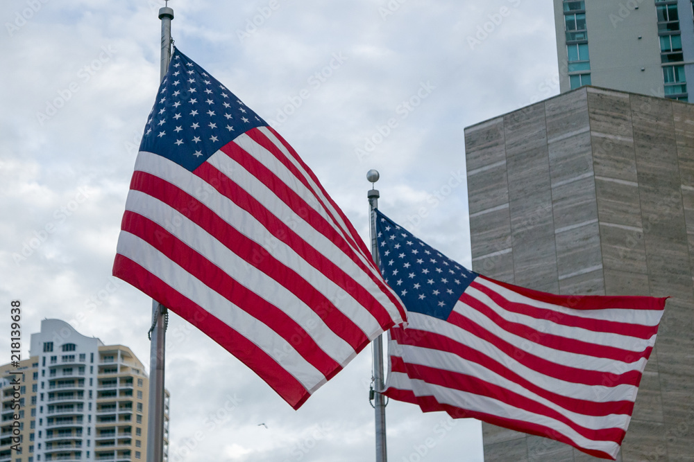 Patriotic US symbol - american flags