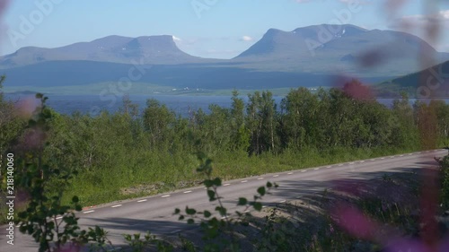 The famous Lapporten seen from the roadside near Abisko, Swedish Lapland. photo