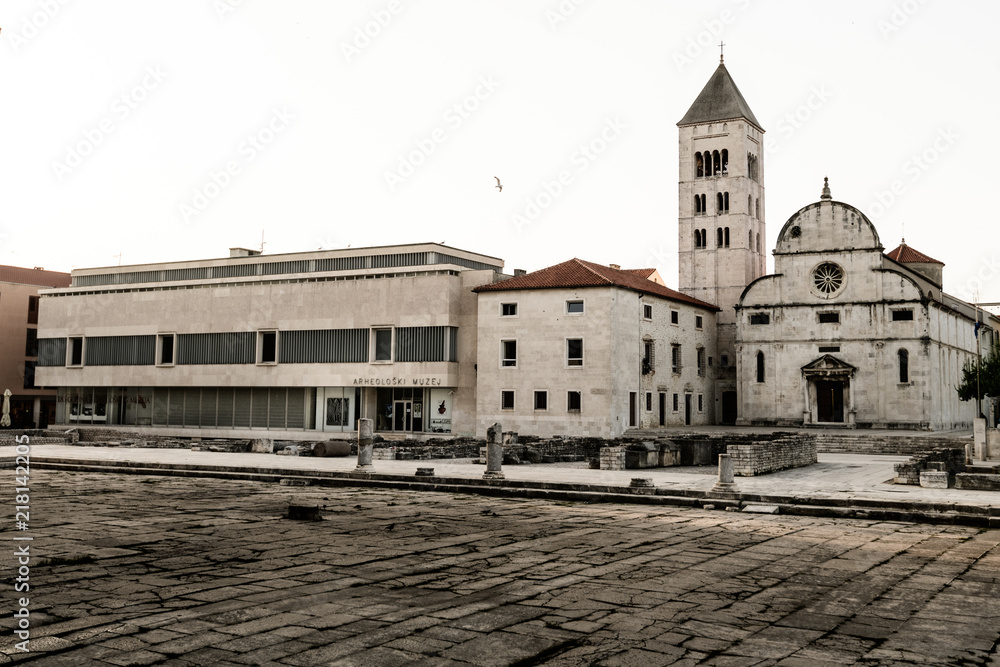 Zadar, Croatia with empty streets early in the morning