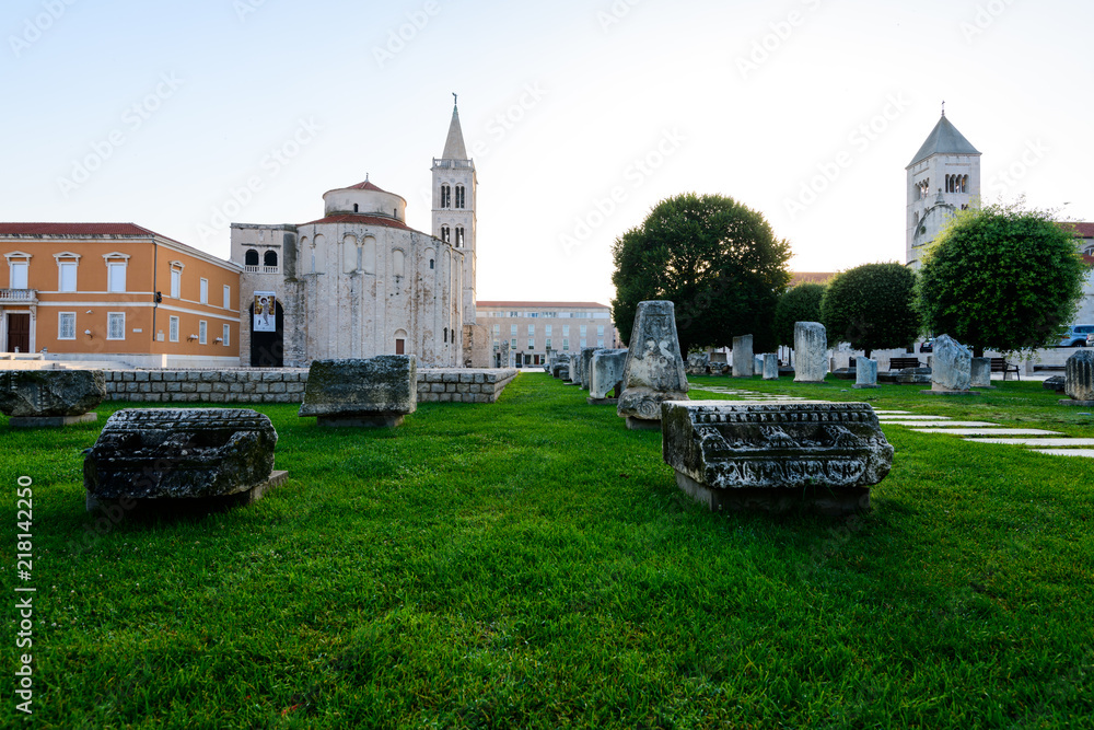 Zadar, Croatia with empty streets early in the morning