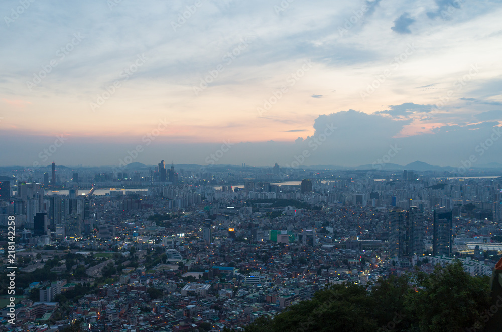 Dusk of Seoul city