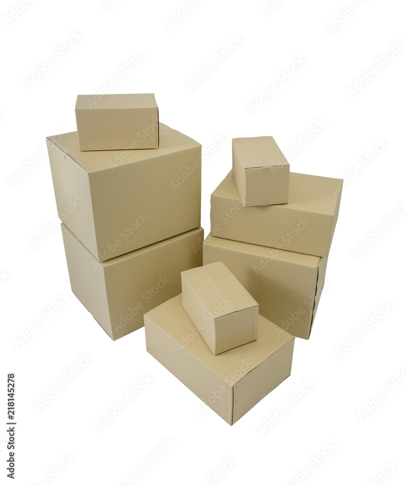 Boxes in different sizes stacked boxes isolated on white background Boxes in different sizes stacked boxes isolated on white background