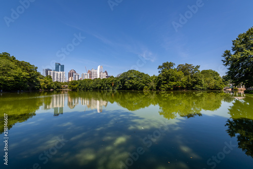 Reflections of the Atlanta Skyline in Lake Clara Meer