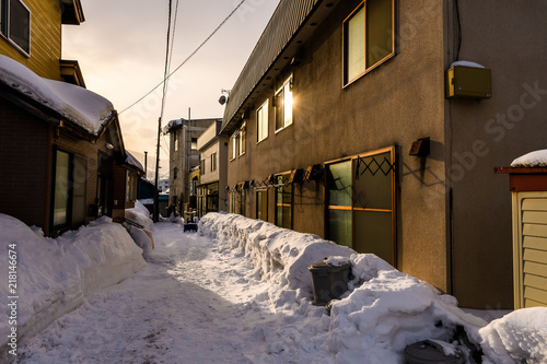 Sunset snow corridor