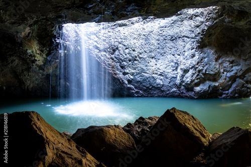 Beautiful natural waterfall in the Gold Coast hinterland