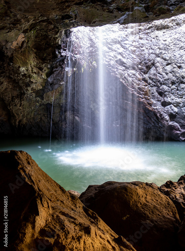 Beautiful natural waterfall in the Gold Coast hinterland