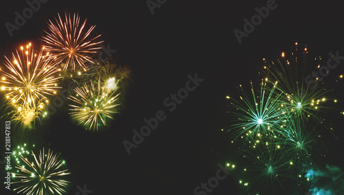 Colorful Celebration Fireworks in Night Sky