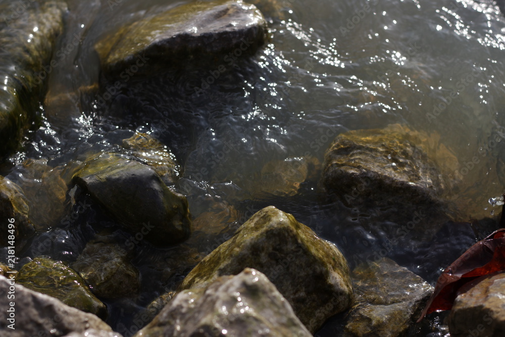 Rocks emerging from the lake 1