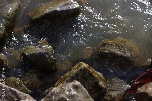 Rocks emerging from the lake 1