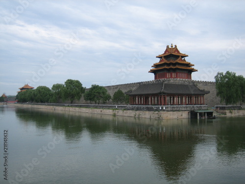 Exterior of Forbidden city in China back in 2008 with water