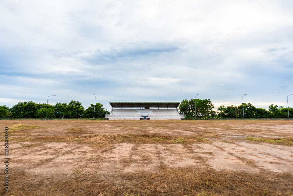 Fototapeta premium Old cement Grandstand Stadium in the countryside