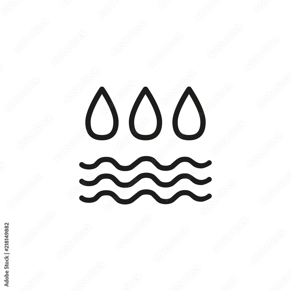 Air humidity line icon. Drops, waves, condensation. Atmosphere concept