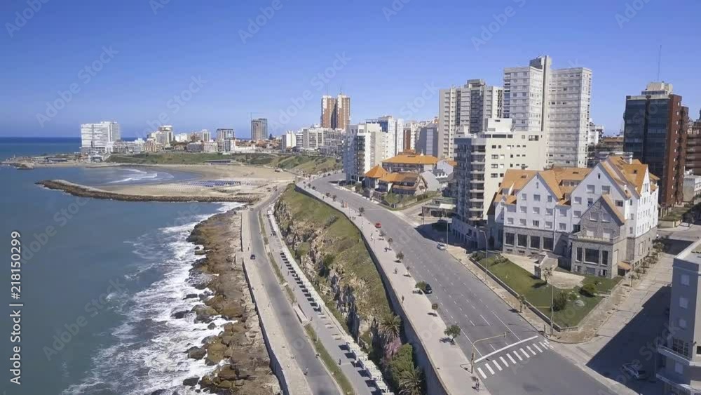 Rambla Patricio Ramos at Playa Varese on the coast of Mar del Plata Argentina – 4k drone video of the Argentinian coast Mar del Plata Casino Central in spring. Buenos Aires Capital Federal district Rambla Patricio Ramos at Playa Varese on the coast of Mar del Plata Argentina – 4k drone video of the Argentinian coast Mar del Plata Casino Central in spring. Buenos Aires Capital Federal district
