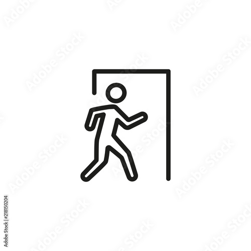 Exit line icon. Escape, leaving, danger. Entrance concept. Vector illustration can be used for topics like alarm, evacuation, doorway