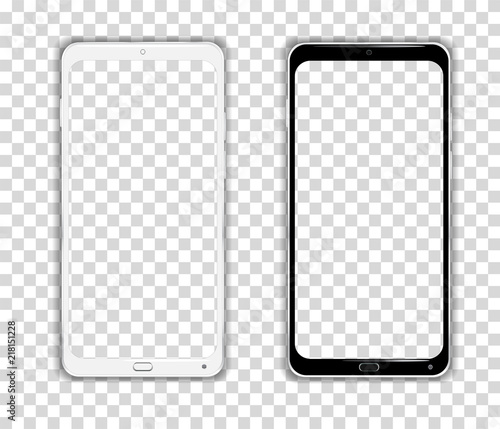 Realistic Cellphone Smartphone Vector of Touchscreen Android Phone frame Device