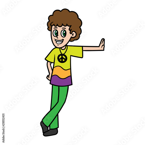 Cartoon Young Hippy Illustration