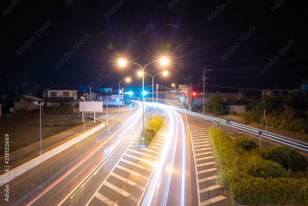 Fototapeta premium 道路 長時間露光