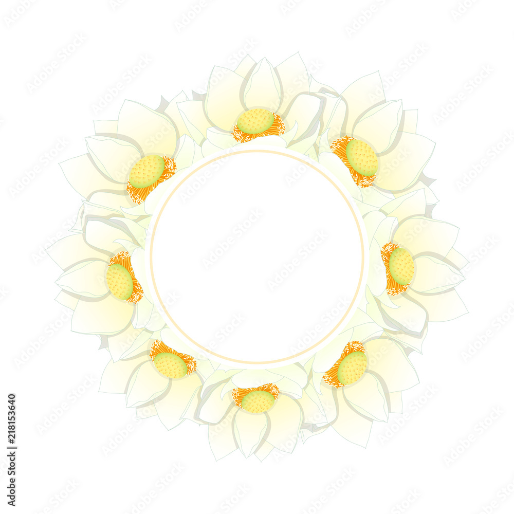 White Indian lotus Banner Wreath White Indian lotus Banner Wreath