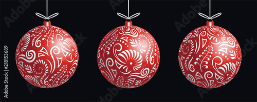 Maori koru red xmas bauble decoration ball for Christmas tree banner