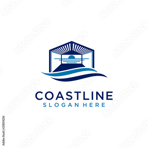Beach resort logo design