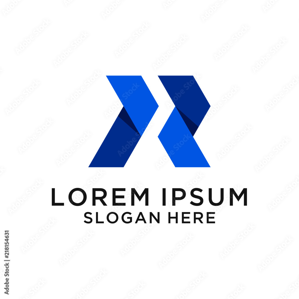 Letter R fold logo design Letter R fold logo design
