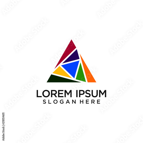 Abstract prism logo design