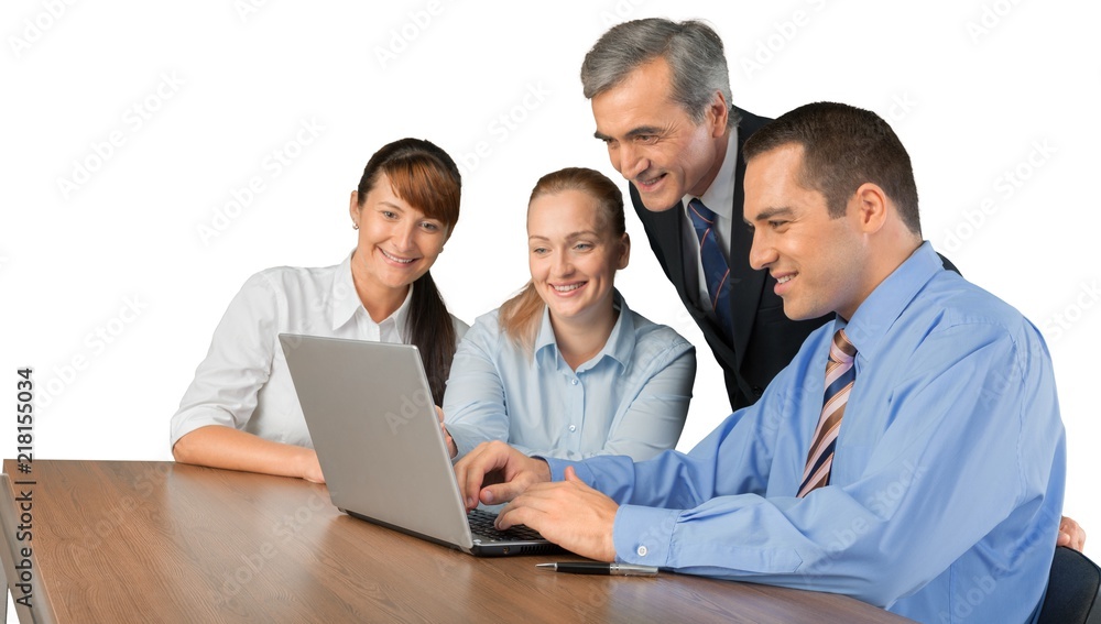 Portrait of Businesspeople Working with Laptop Portrait of Businesspeople Working with Laptop