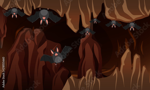 A dark bat cave