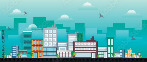 Modern vector illustration of urban landscape