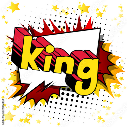 King - Vector illustrated comic book style phrase.