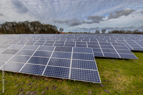 solar energy panels in german meadow
