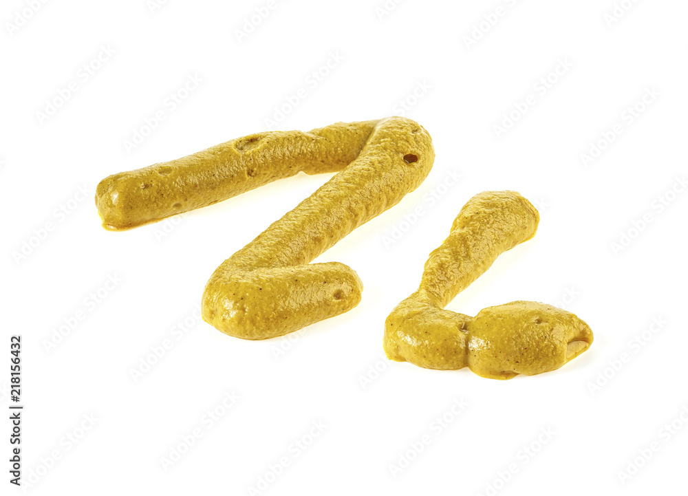 Mustard sauce on a white background Mustard sauce on a white background