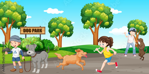 Dog lover at the dog park