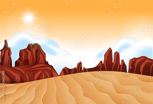 A isolated desert scene
