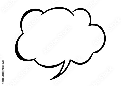 White blank vector speech bubble icon isolated on white background. Comic and cartoon style.