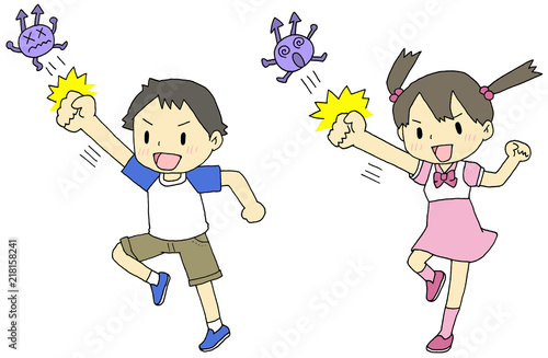 ばい菌 撃退 子供 Stock イラスト Adobe Stock