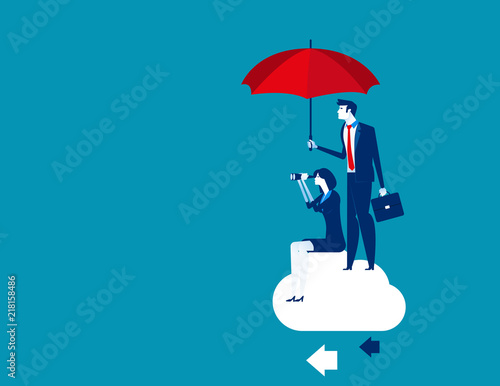 Business team with partnership and searching for investment . Concept business vector illustration. Team, corporate, Investors