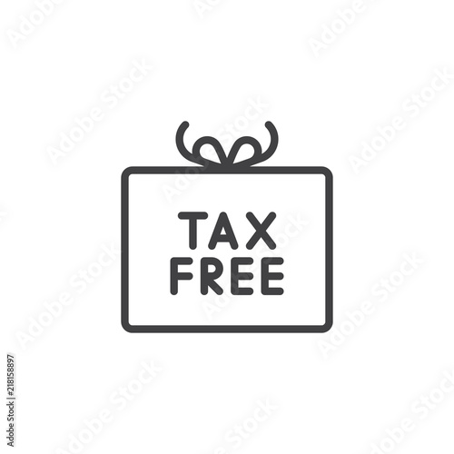 Tax free shopping outline icon. linear style sign for mobile concept and web design. simple line vector icon. Symbol, logo illustration. Pixel perfect vector graphics