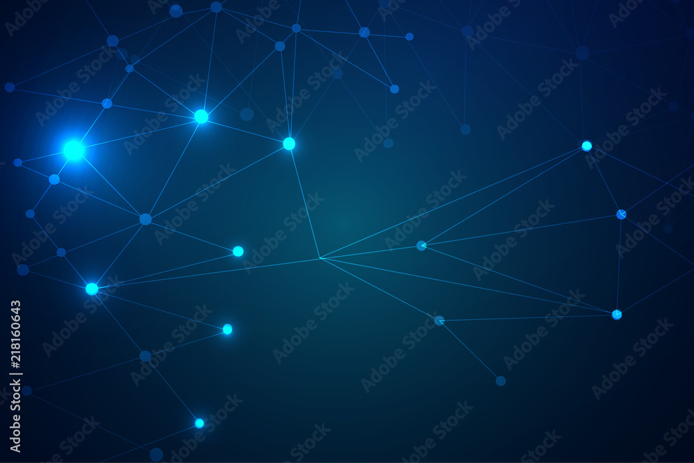 Fototapeta premium Abstract connecting dots and lines, Polygonal background, technology design, vector illustrator