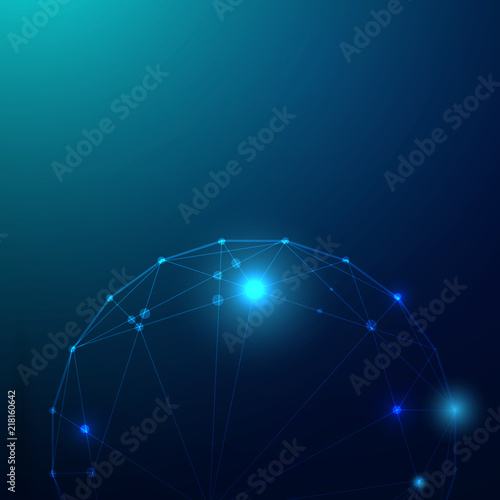 Global network connection. World map point and line composition concept of global business. Vector Illustration