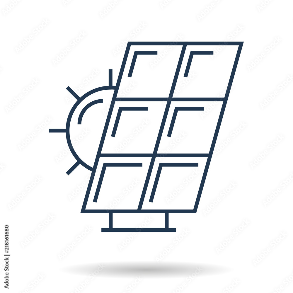 Linear icon of solar battery Linear icon of solar battery