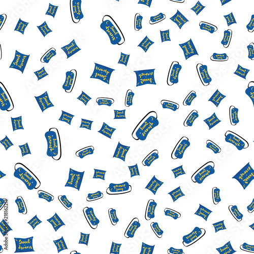Seamless pattern of cushion and mask for sleeping randomly